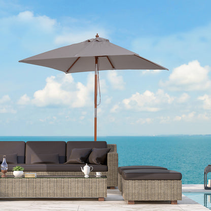 Parasol rectangulaire de patio inclinable 200 x 150 cm