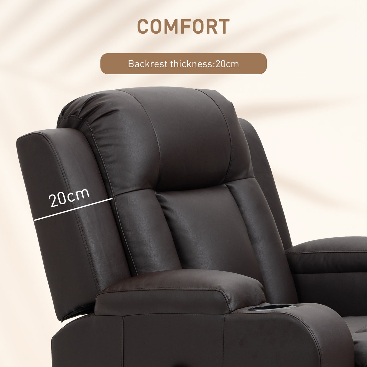 Fauteuil inclinable de massage pivotant en similicuir