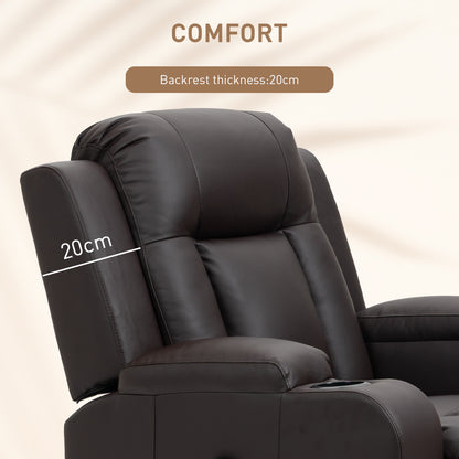 Fauteuil inclinable de massage pivotant en similicuir