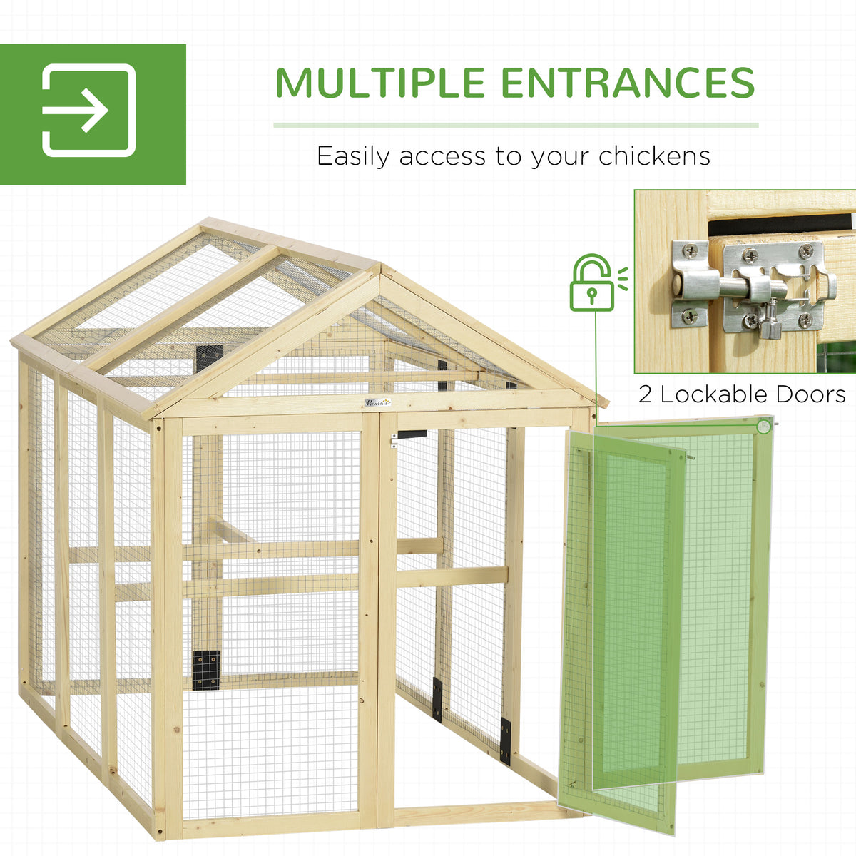 Poulailler extérieur extensible en bois de sapin
