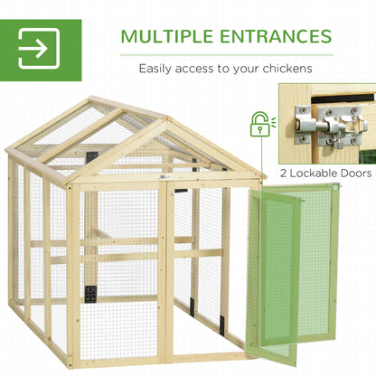 Poulailler extérieur extensible en bois de sapin