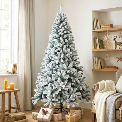 Arbre de Noël artificiel floqué de neige 183 cm
