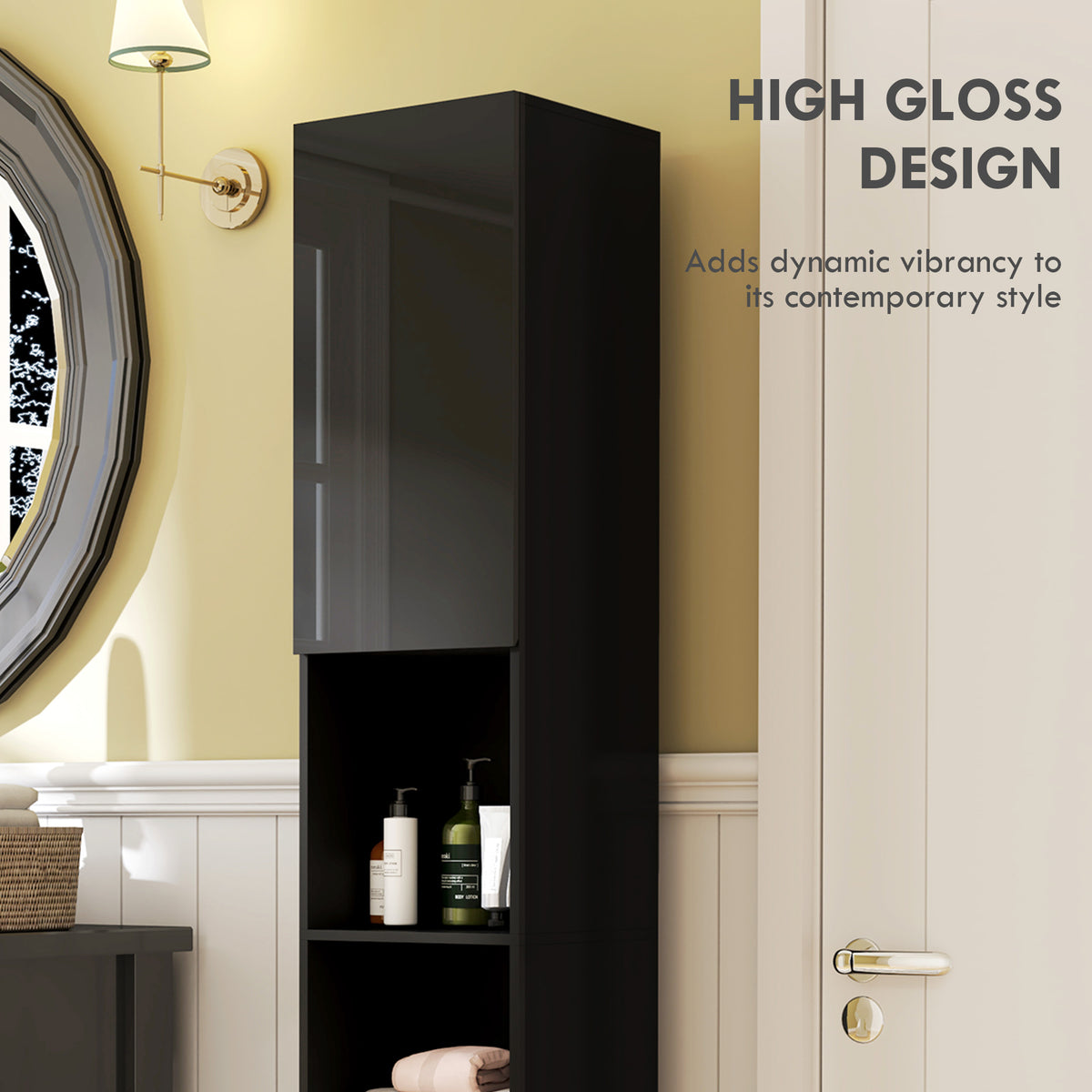 Armoire de salle de bain haute étroite