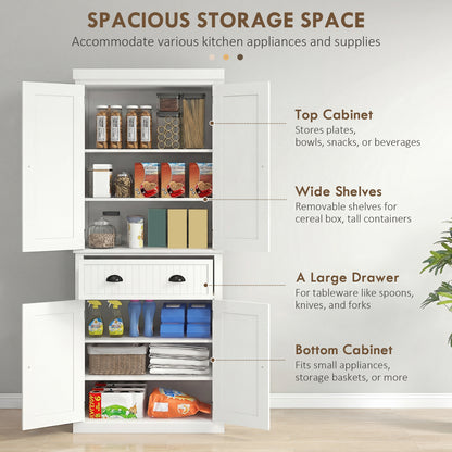 Armoire-garde-manger cuisine 6 niveaux avec tiroir