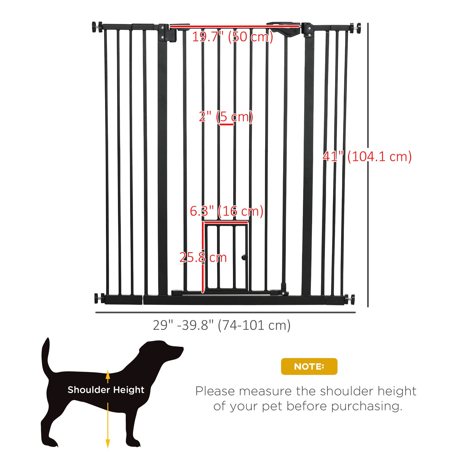Barrière pour chien intérieure 104 cm ouverture facile