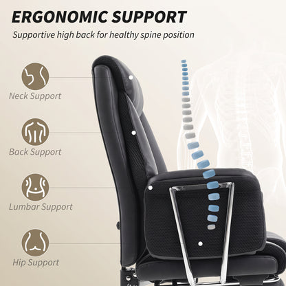 Chaise de bureau ergonomique inclinable avec repose-pieds