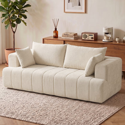 Sofa 3 places nuage en chenille avec ressorts ensachés