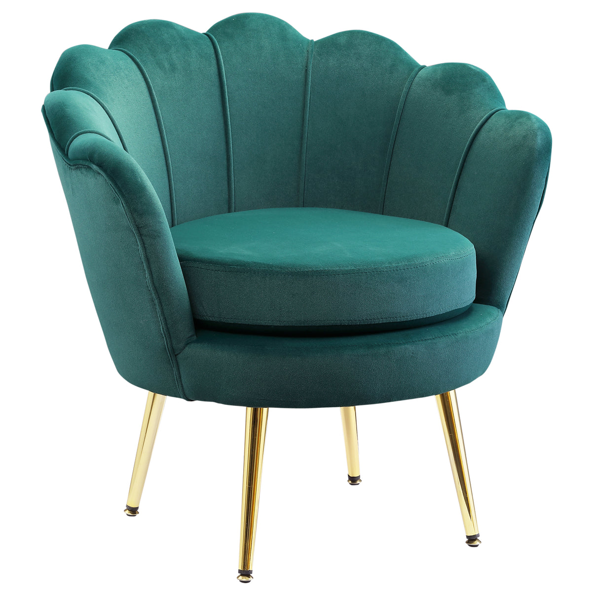 Fauteuil d'appoint en velours pattes métalliques