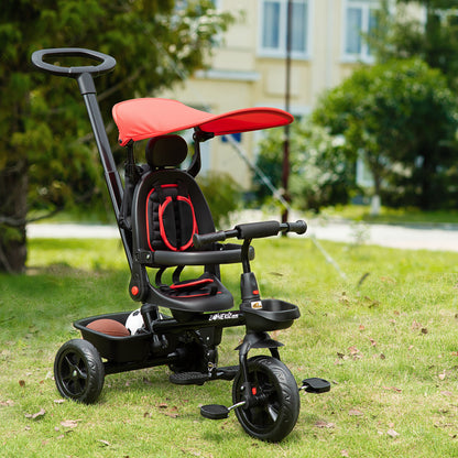 Tricycle évolutif 5-en-1 avec poignée parentale