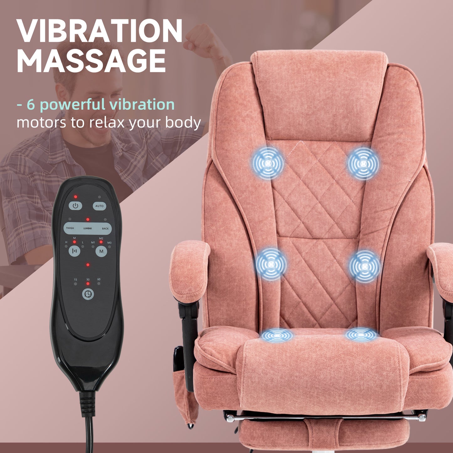 Chaise bureau massage inclinable avec repose-pieds ajustable