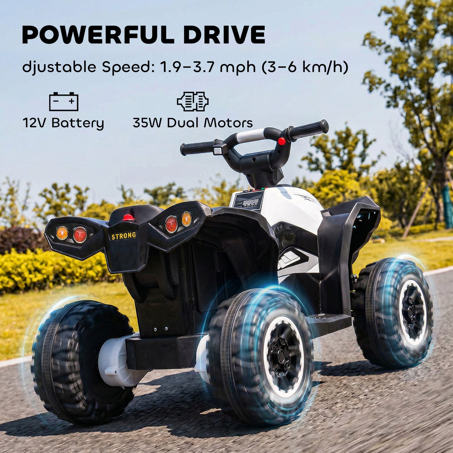 Quad électrique enfant avec musique et phares