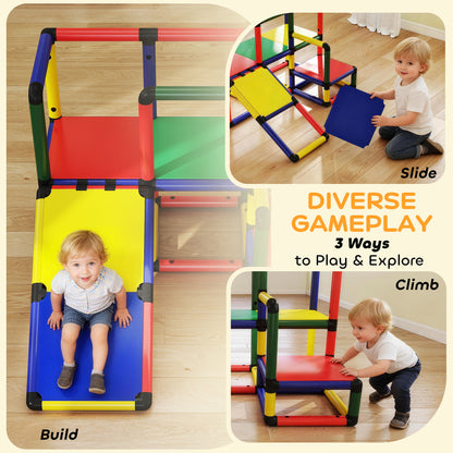 Structure d'escalade pour enfants avec glissade