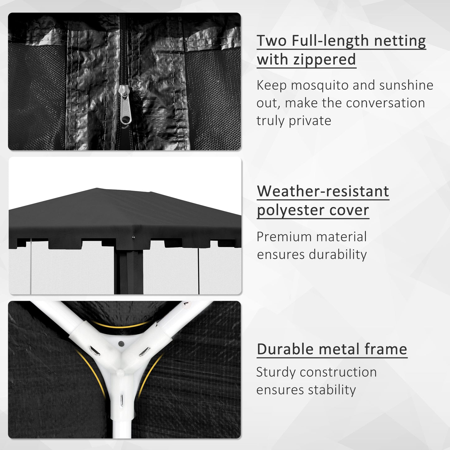 Gazebo Outsunny 10×13 pi avec Murs Moustiquaire - Tente de Jardin