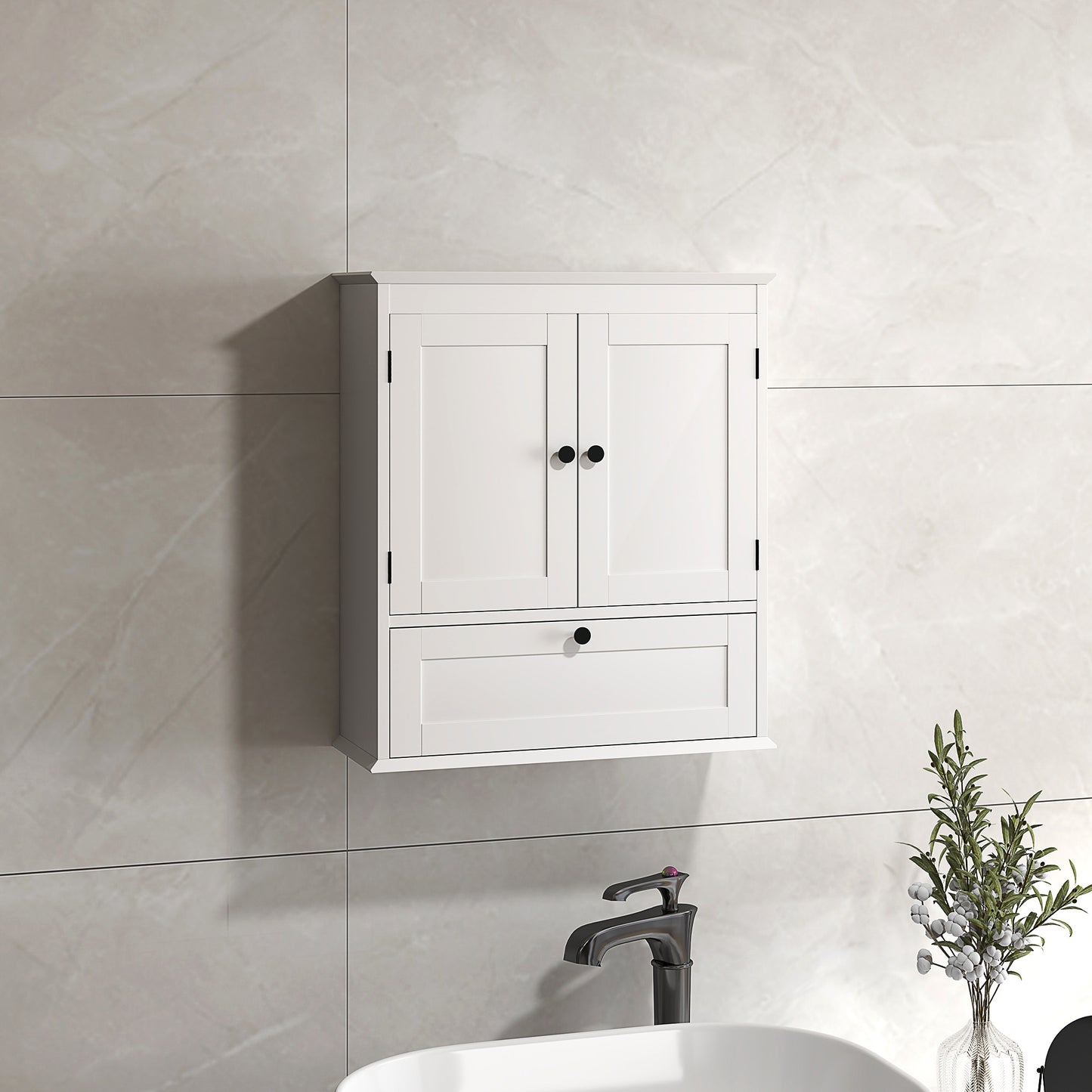 Armoire murale salle de bain à tablette ajustable