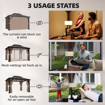 Gazebo toit rigide polycarbonate double 3m x 3,6m — Kaki