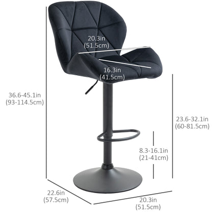 Tabourets de bar ajustables tissu ensemble de 2
