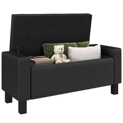 Banc coffre rembourré en similicuir 107 cm
