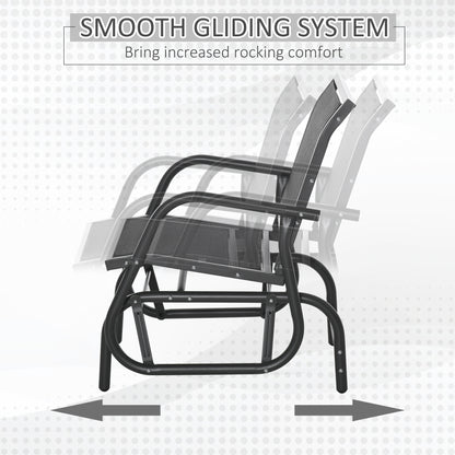 Chaise balançoire d'extérieur à glissement en acier