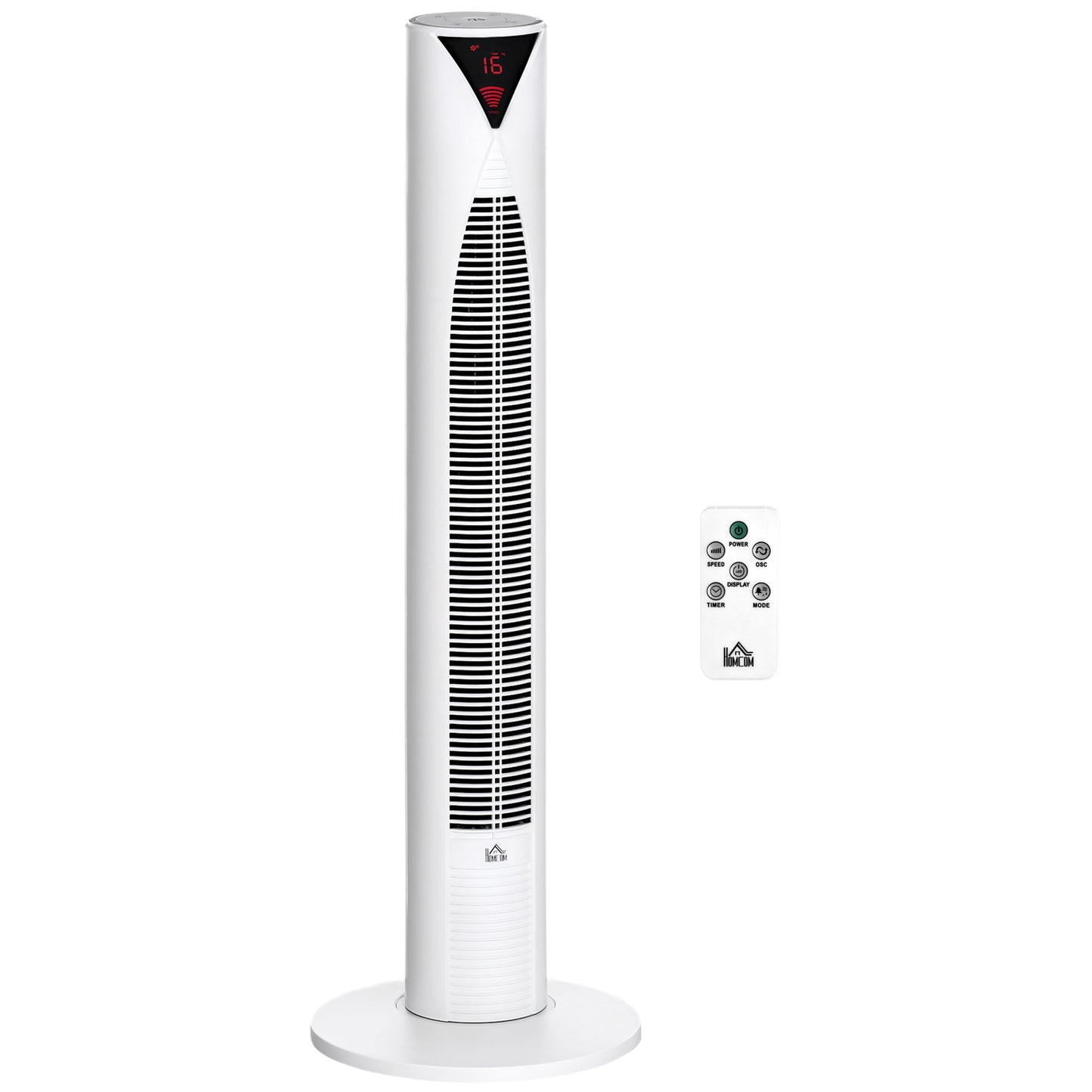 Ventilateur tour oscillant 3 vitesses minuterie 12h télécommande