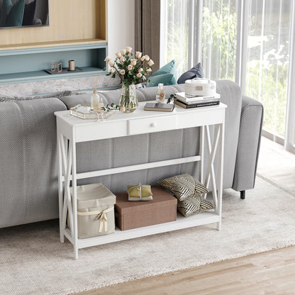 Console d'entrée design X avec tiroir 99 cm
