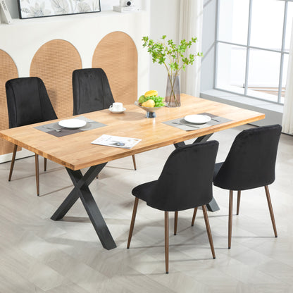 Chaises de salle à manger rembourrées velours ensemble 4