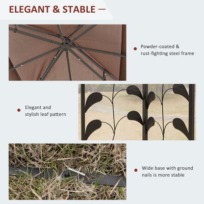 Gazebo de patio toit double 3x3 m acier