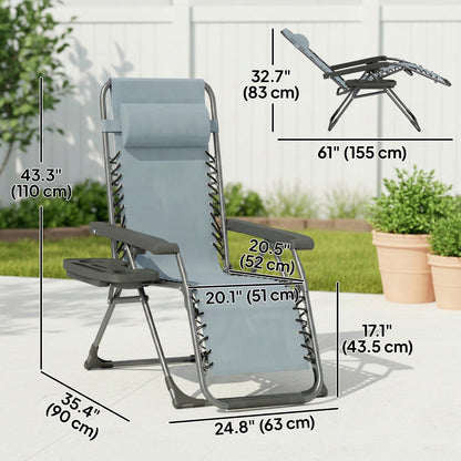 Chaises longues zéro gravité pliantes ensemble de 2