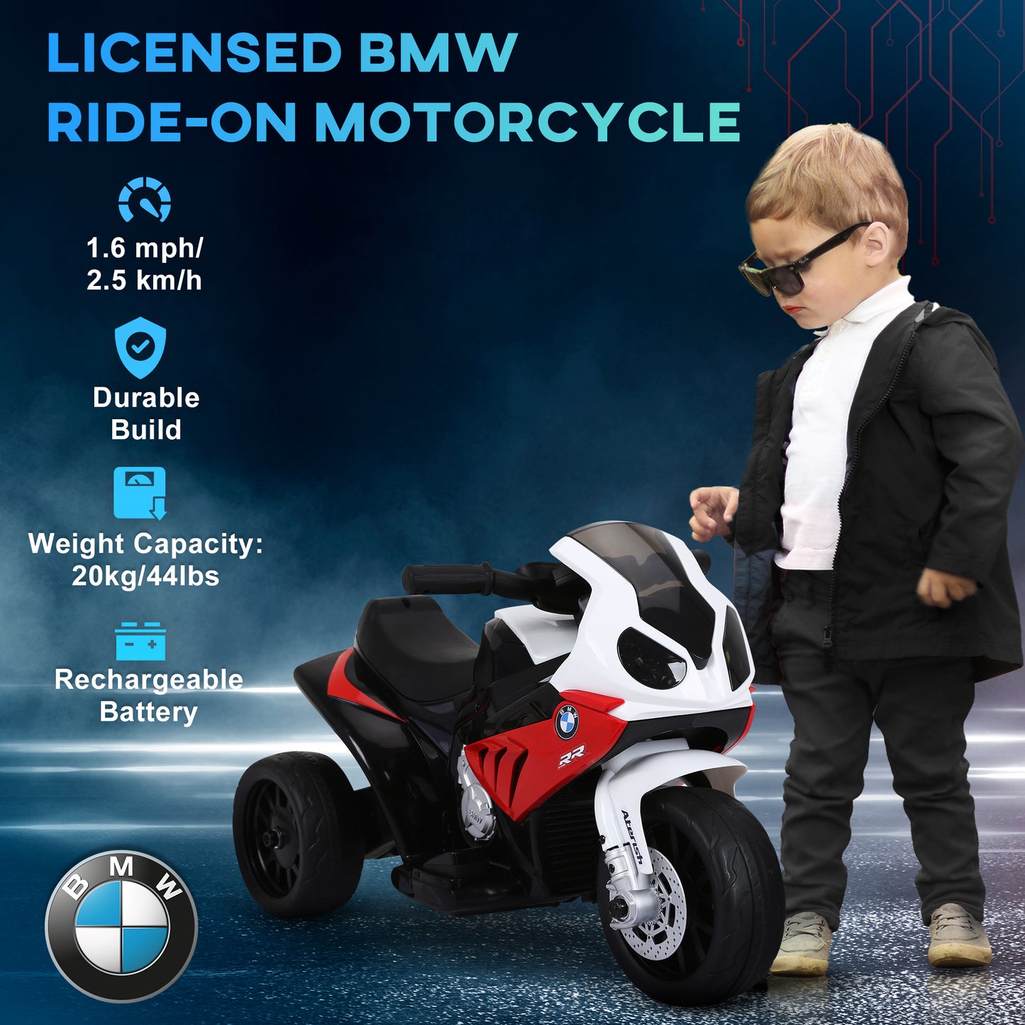 Moto électrique BMW S1000RR pour tout-petits 18-36 mois