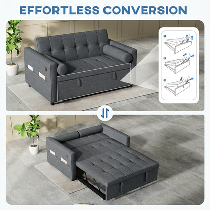 Canapé-lit convertible avec ports USB et dossier ajustable