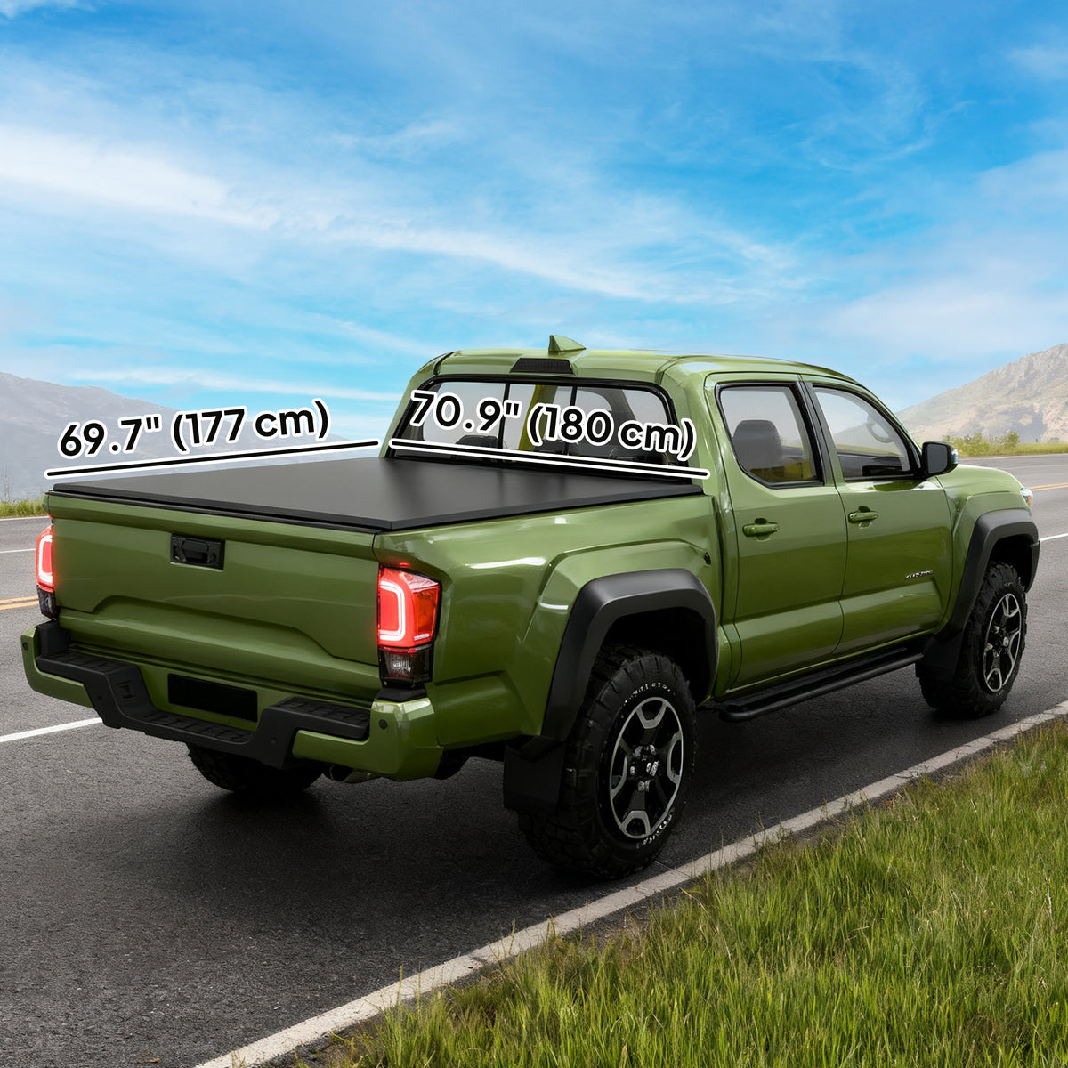 Couvre-caisse souple repliable pour camion 180 x 177 cm