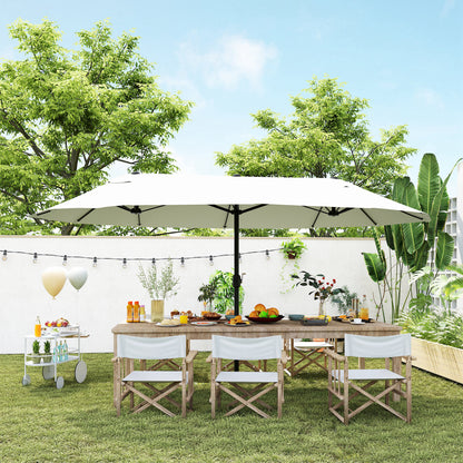 Parasol double toile manivelle — 457 cm