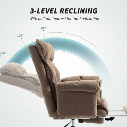Chaise de bureau inclinable avec repose-pieds et appui-tête