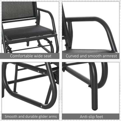 Chaise balançoire d'extérieur à glissement en acier