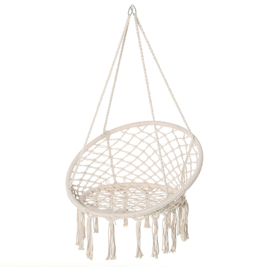 Chaise hamac suspendue bohème avec franges