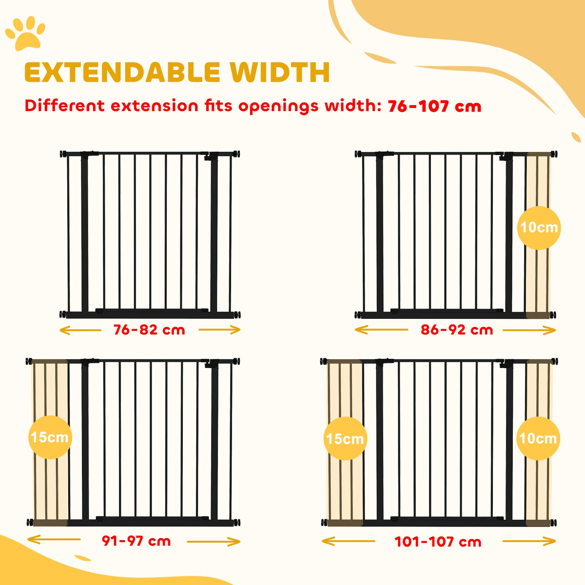 Barrière pour chien extensible escalier — acier