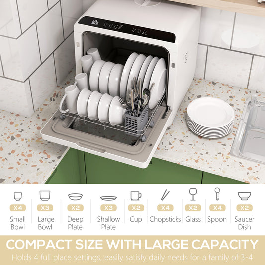 Lave-vaisselle de comptoir portable 4 couverts 5 programmes