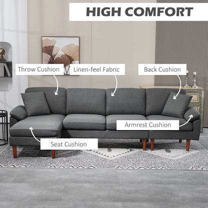 Sofa sectionnel en L avec chaise longue interchangeable