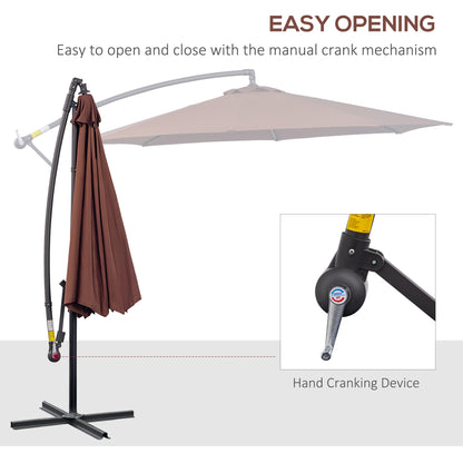 Parasol déporté patio 10 pieds cantilever avec base croisée
