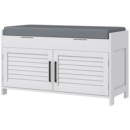 Banc d'entrée avec rangement caché et coussin