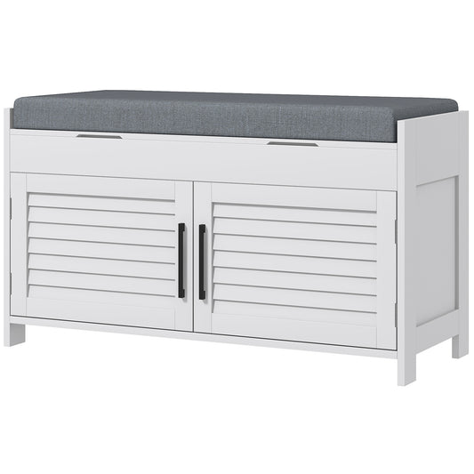Banc d'entrée avec rangement caché et coussin