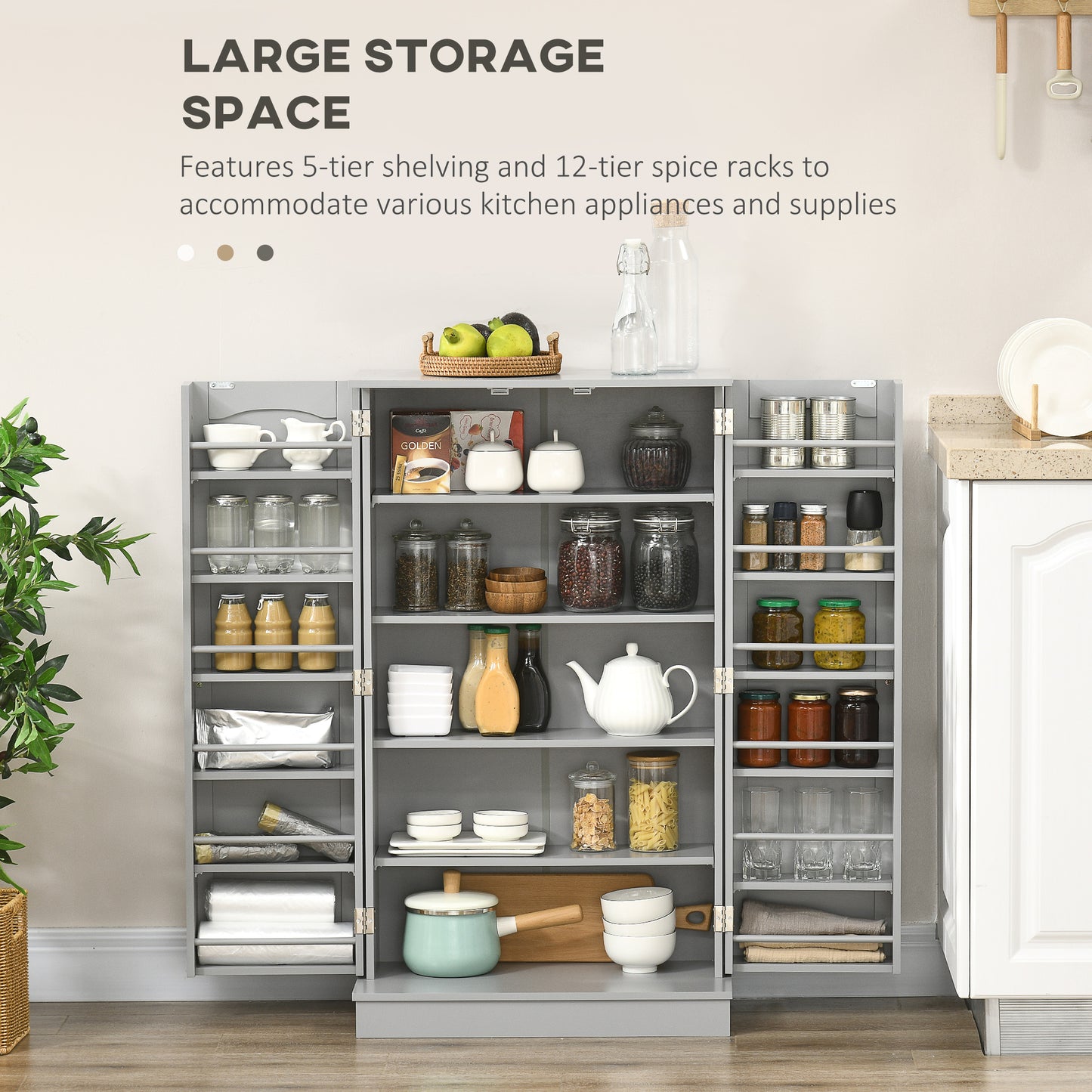 Armoire de cuisine 5 tablettes et 12 porte-épices