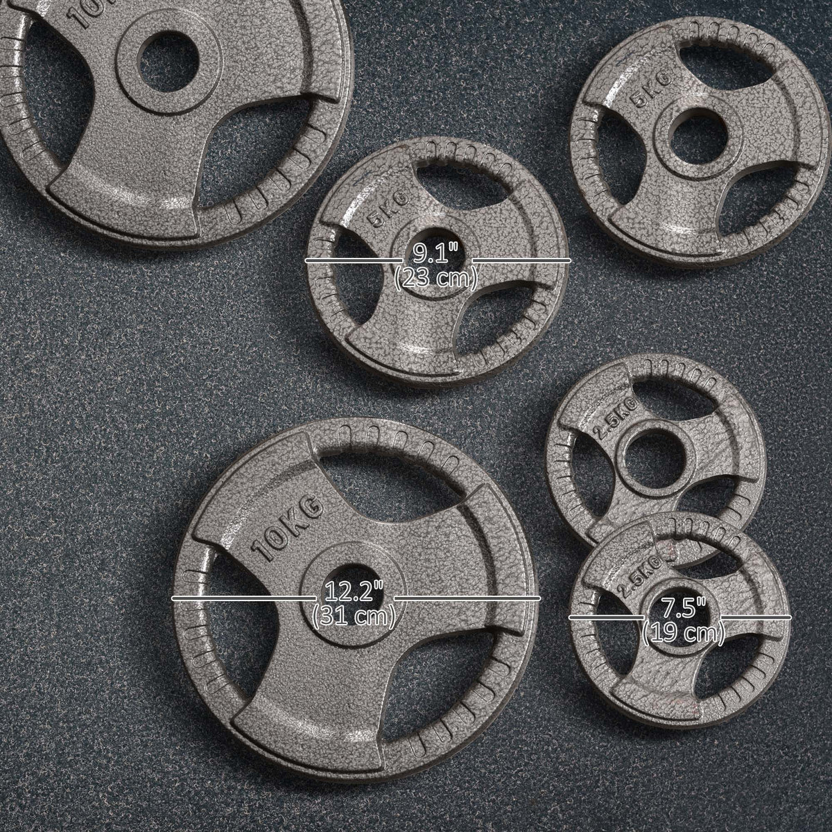 Ensemble de disques de musculation poignées — Lot de 6