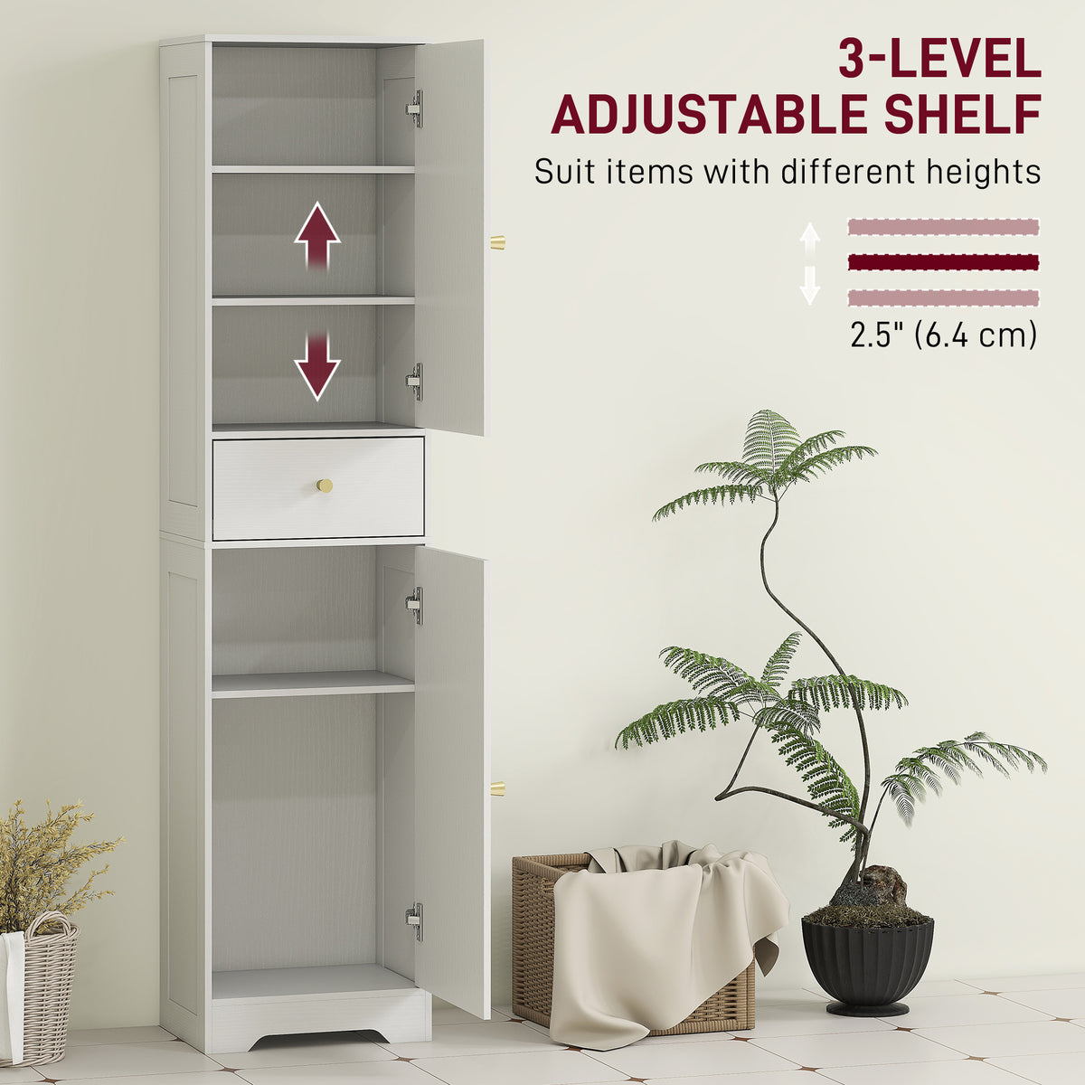 Armoire de salle de bain étroite 170 cm