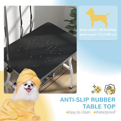 Table toilettage chien bras ajustable plateau caoutchouc