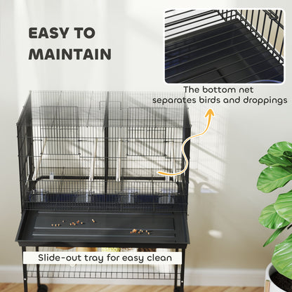 Grande cage à oiseaux pour perruches avec séparateur