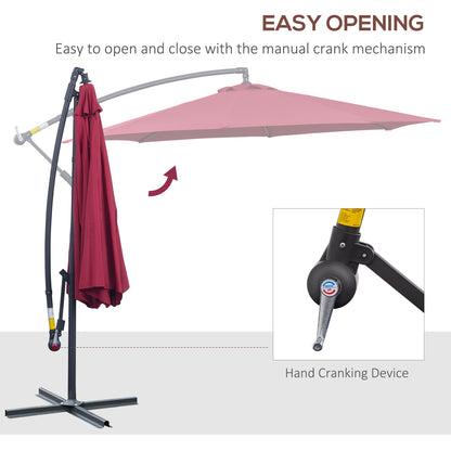 Parasol déporté patio 10 pieds cantilever avec base croisée