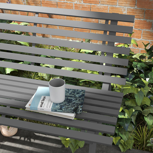 Banc de patio aluminium deux places — gris
