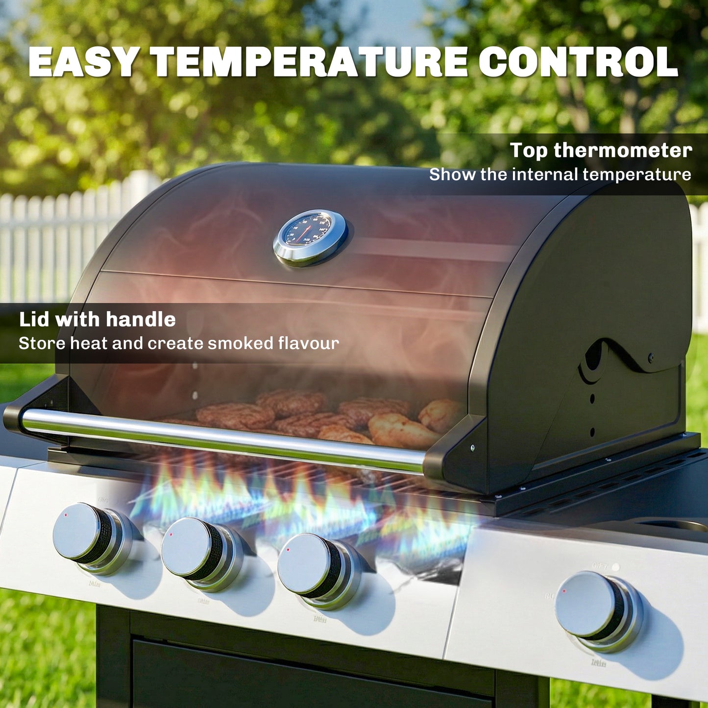 BBQ au propane 3 brûleurs avec brûleur latéral 36000 BTU