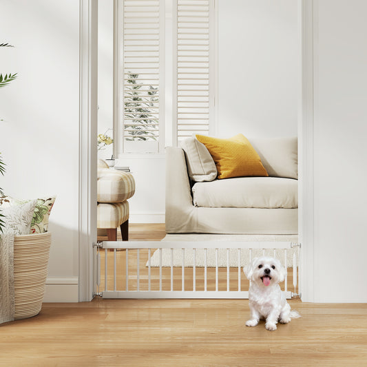 Barrière pour chiens ajustable 67-93 cm — blanc