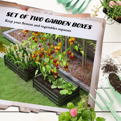 Bacs surélevés galvanisés ensemble de 2 pour jardin